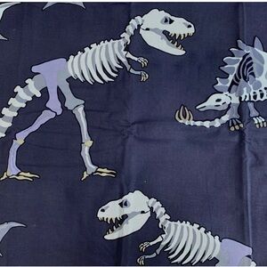 Pottery Barn Kids Glow in Dark Dino Skeleton Dinosaurs Shower Curtain